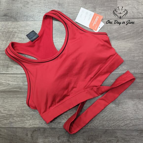 Sports Illustrated Racer Back Cross Front Bikini Top Size L - Picture 1 of 4